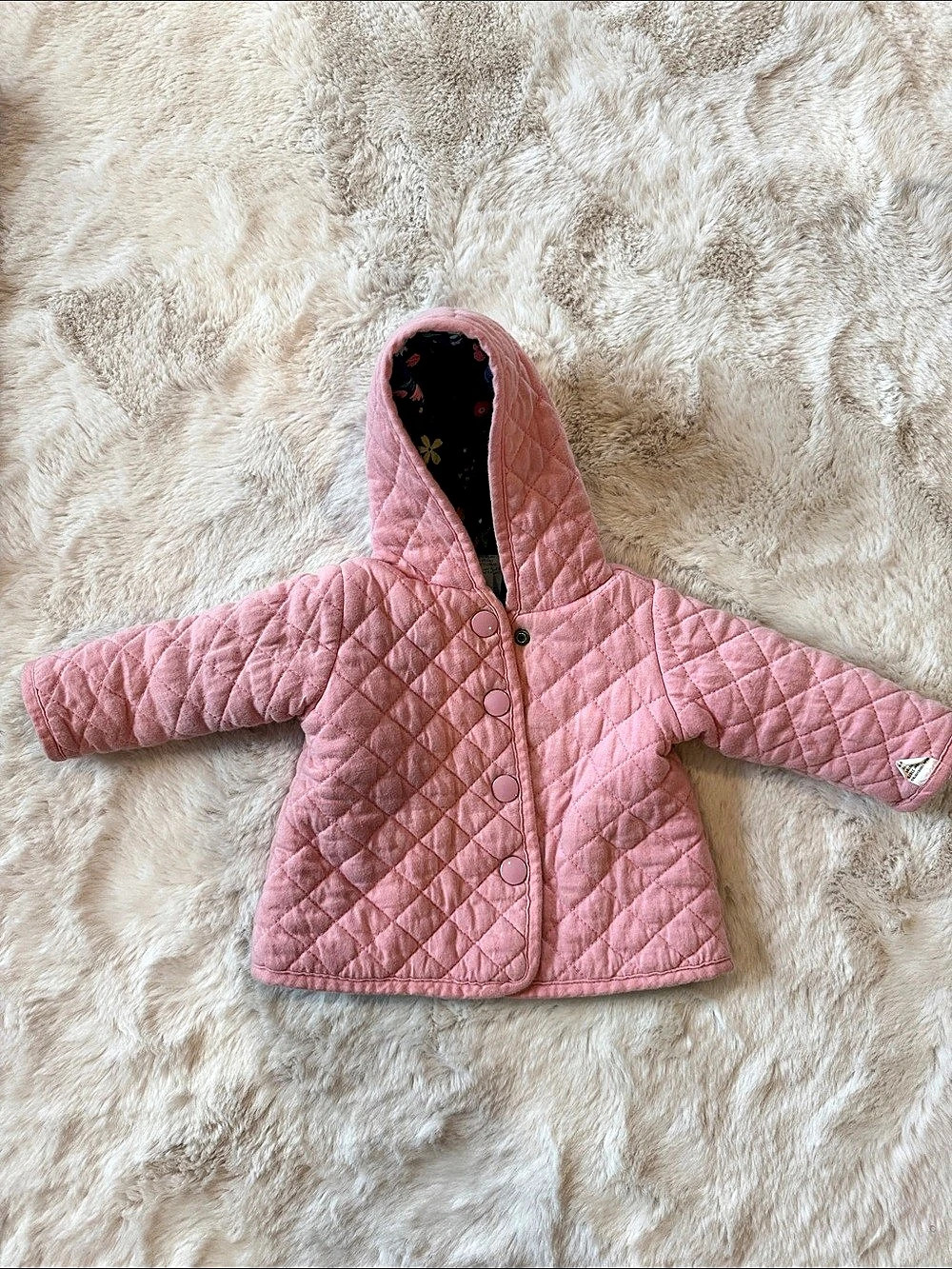 Cat & Jack Toddler Girls Floral Quilted Jacket Pink